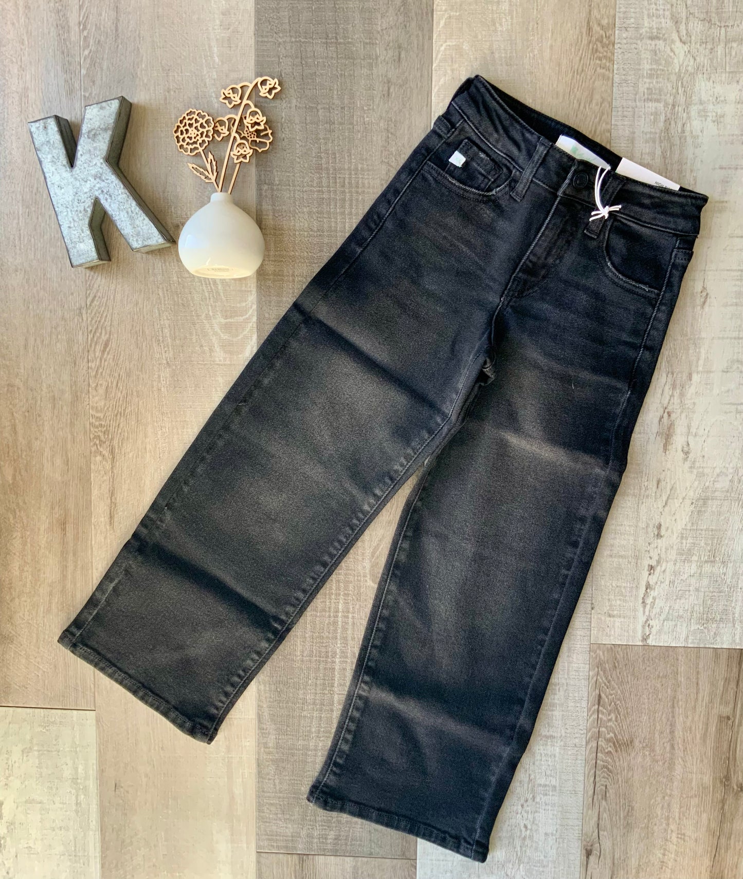 Youth High Rise Black Wide Leg Jeans by KanCan