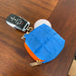 Mini Puffer Case Blue/Orange Keychain