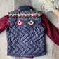 Navy Aztec Puffer Vest
