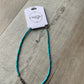16" Dainty Turquoise Necklace w/ Silver Disk