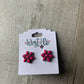 Pink Flower Stud Earrings