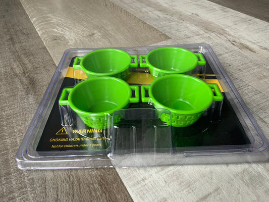 4Pck Green Feed Pans