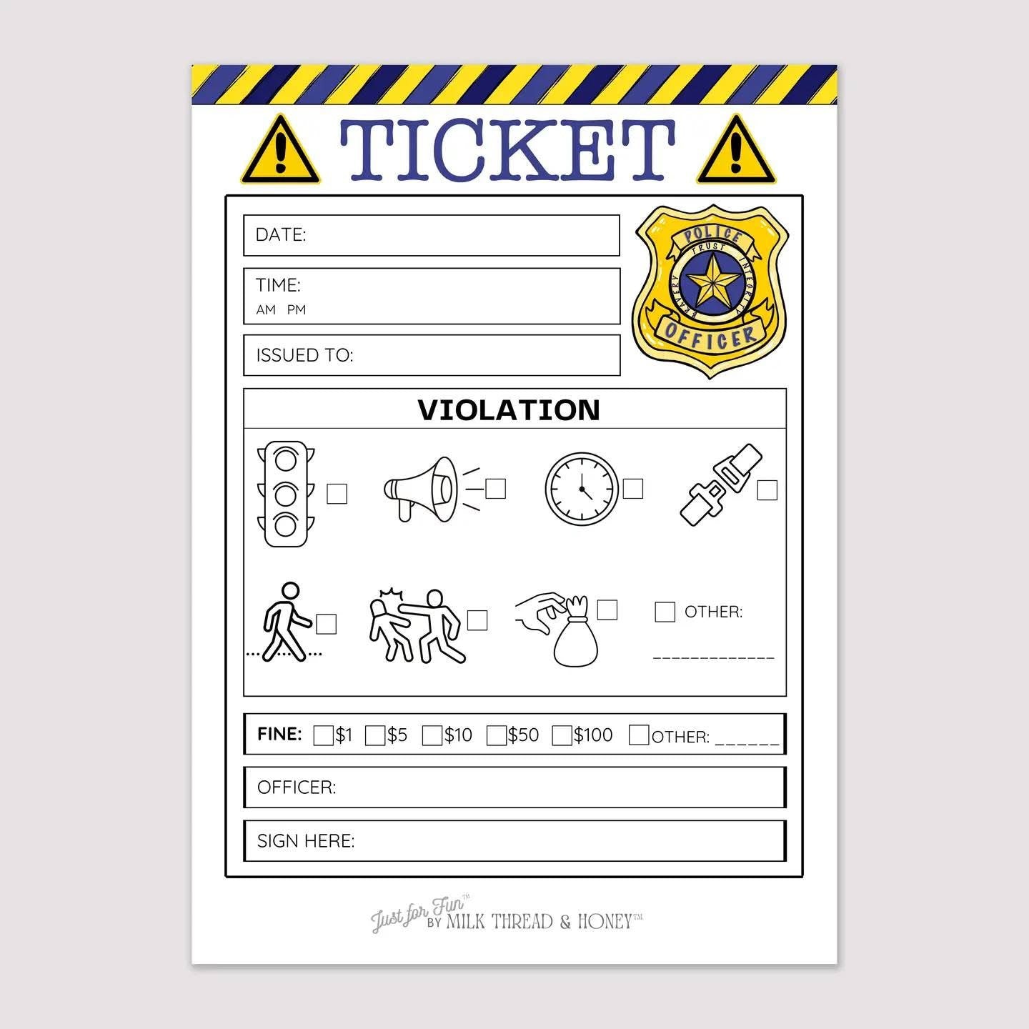 Pretend Play Notepad