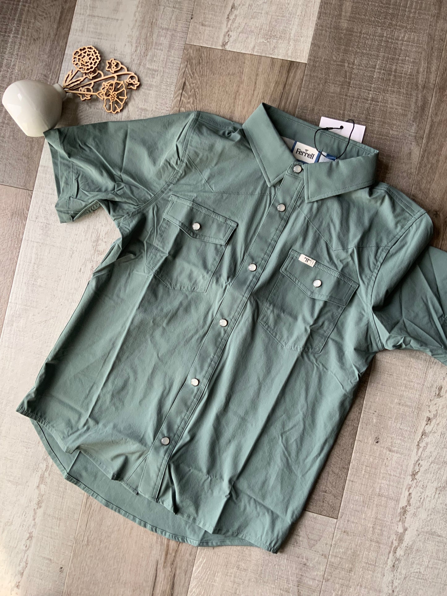 Aqua Ferrell Pearl Snap