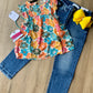 Floral Smocked Ruffle Detail Tank