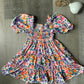 Garden Groove Smocked Ruffle Dress
