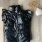 Black Checkered Puffer Vest
