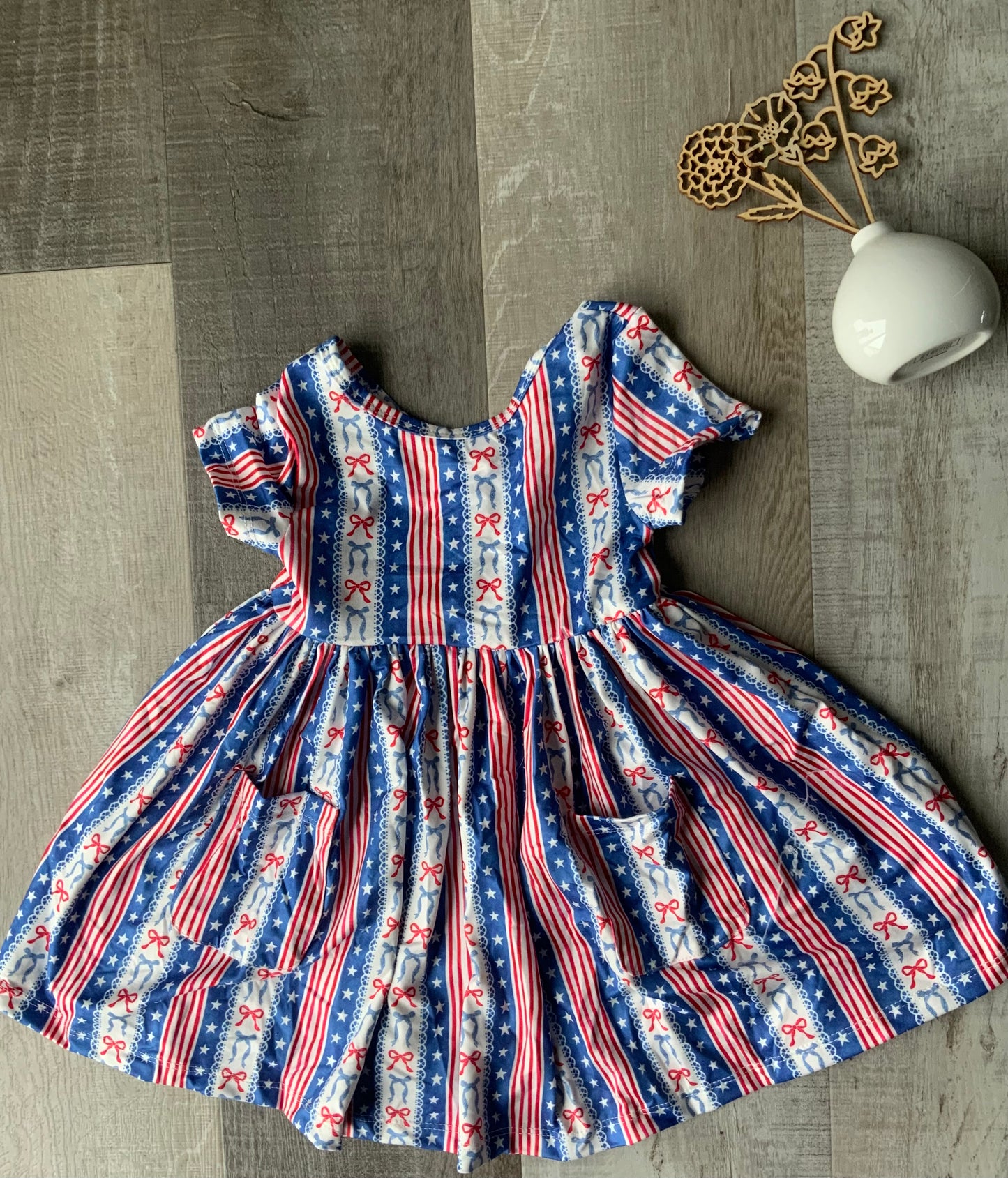 All American Girl Short Sleeve Twirl Dress