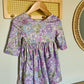 Lavender Floral 3/4 Sleeve Twirl Dress