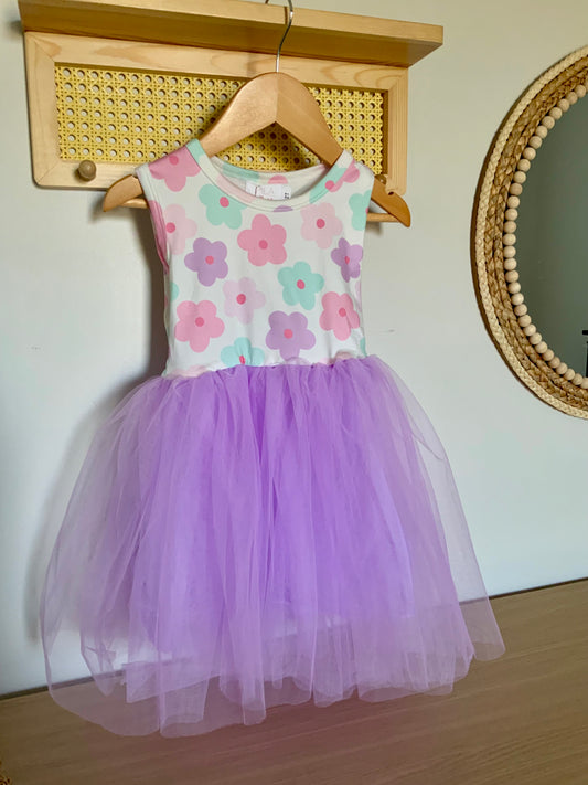 Lavender Blooms Tank Tutu Dress
