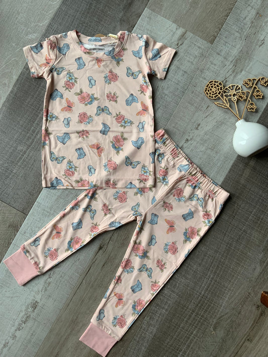 Cowgirl Boots Short Sleeve Pjs