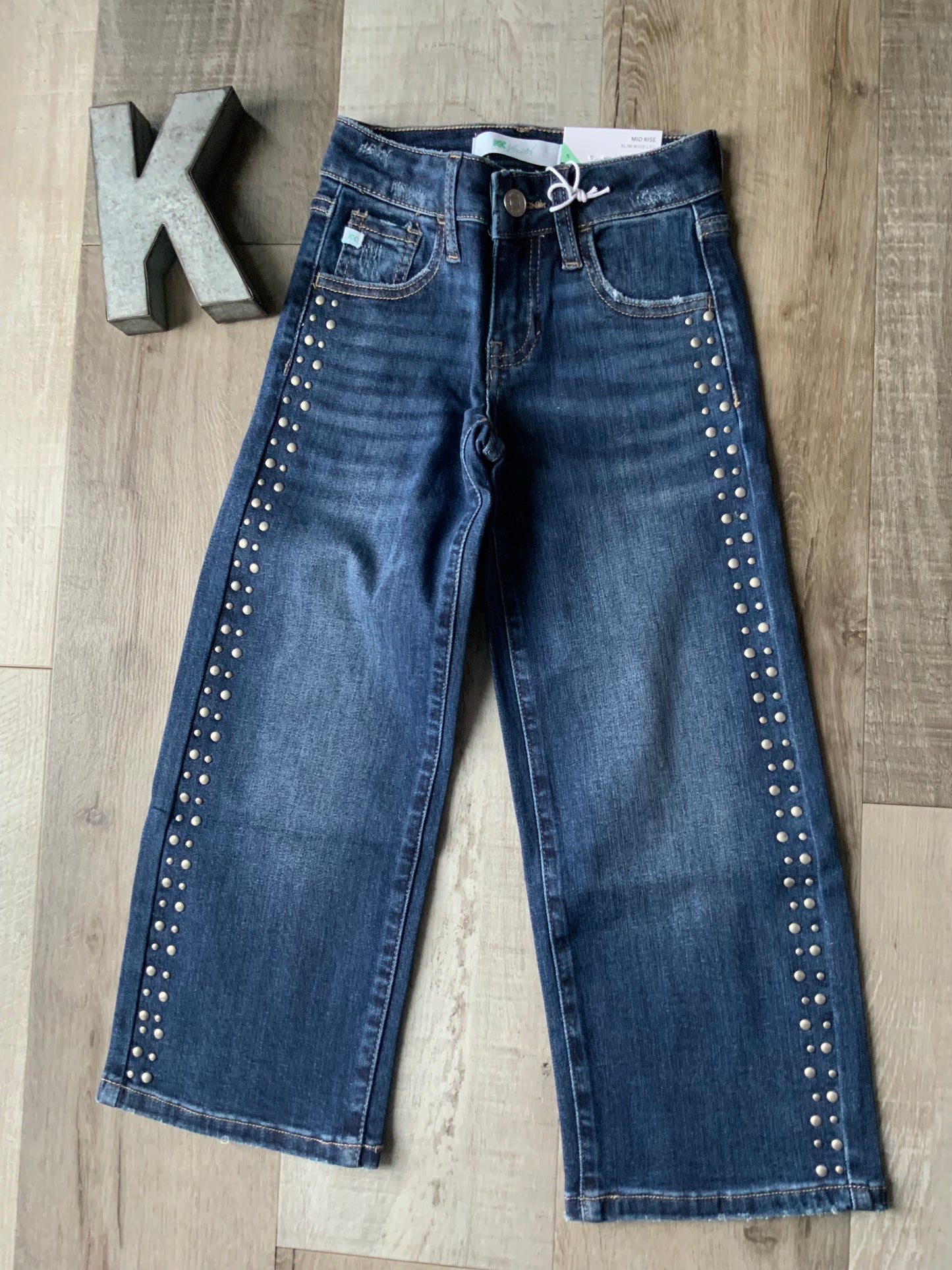 Youth Dark Wash Mid Rise Slim Leg Jeans by KanCan