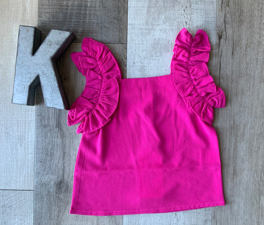 Fuchsia Ruffle Tank