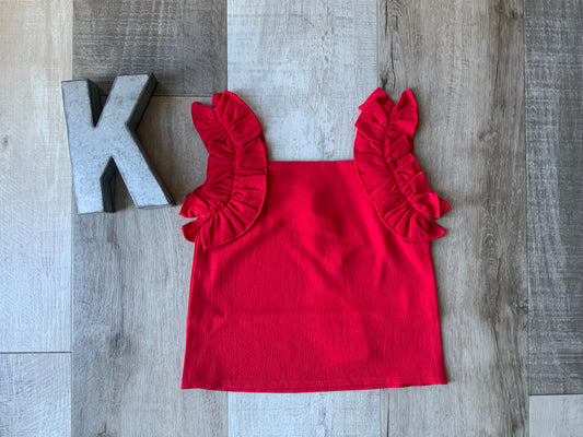 Red Ruffle Tank