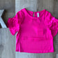 Hot Pink Ruffle Sleeve Top