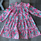 Pink Boho Boot Smocked Dress