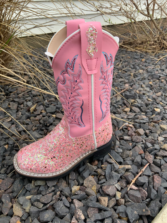 Pink Glitter Boots