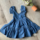 Short Sleeve Tiered Denim Dress