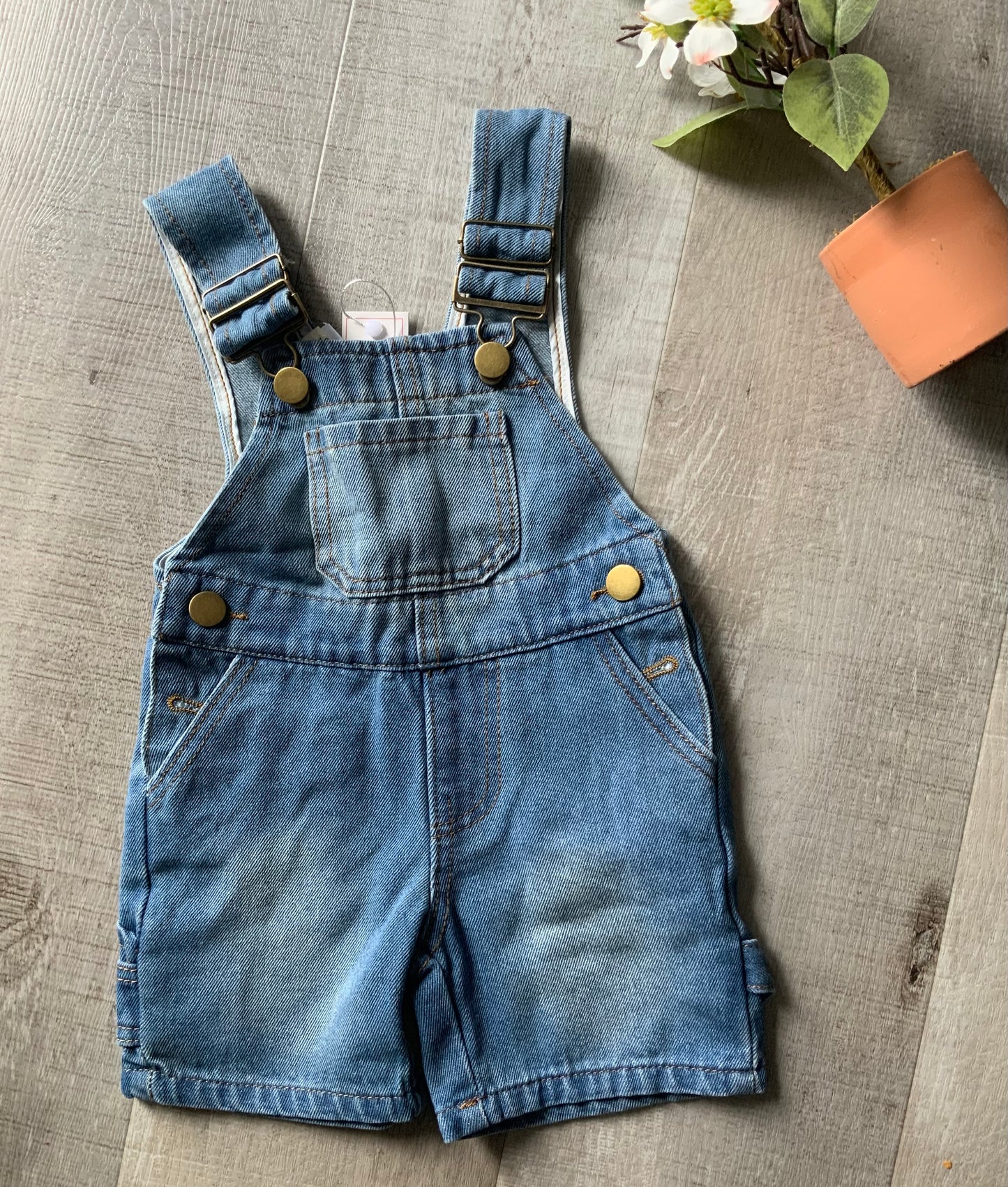 Boys Denim Shorts Overalls