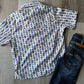 Blue Aztec SS Pearl Snap