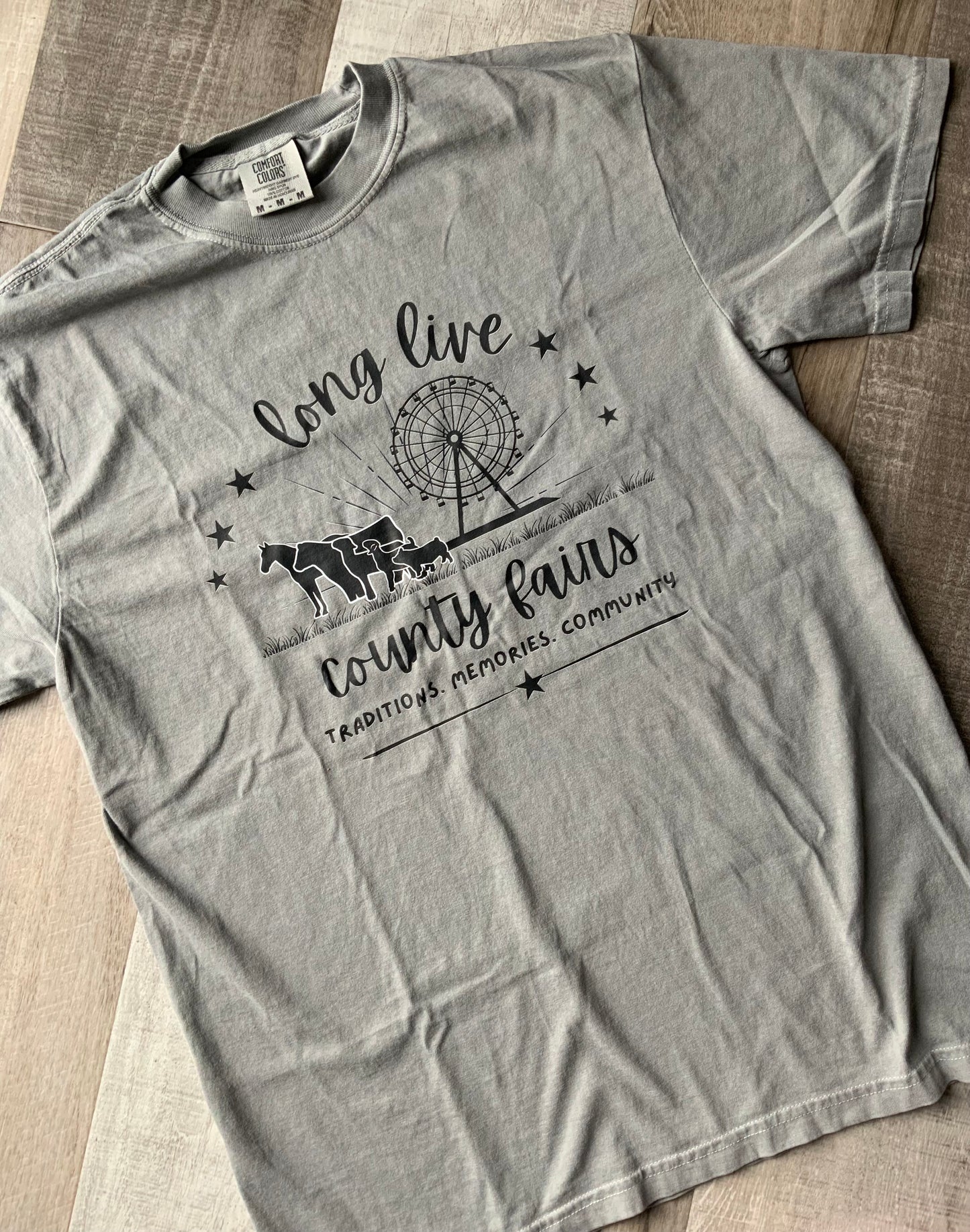 Gray Long Live County Fairs T-Shirt