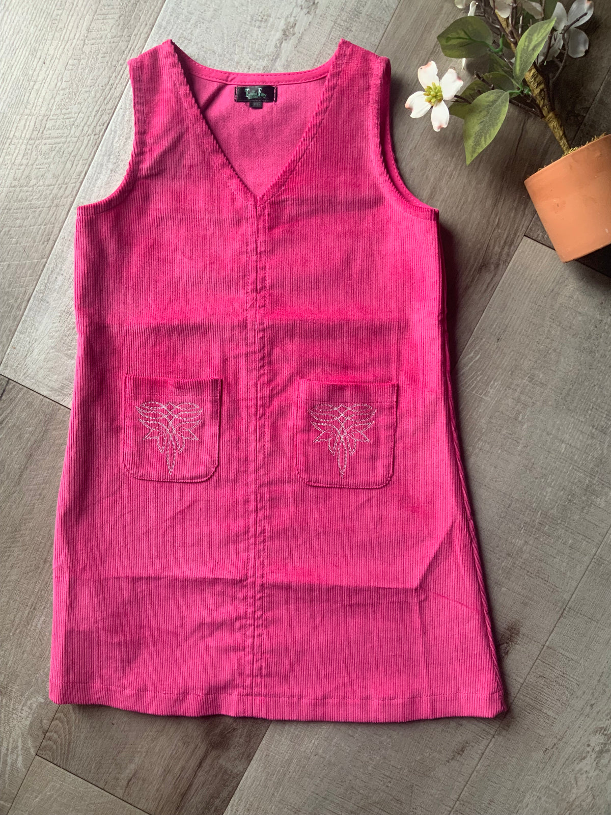 Pink Corduroy Boot Stitch Jumper