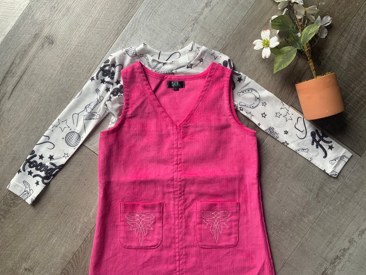 Pink Corduroy Boot Stitch Jumper