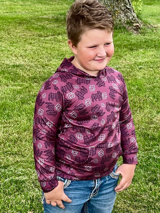Maroon Lil Pig Showin Hoodie