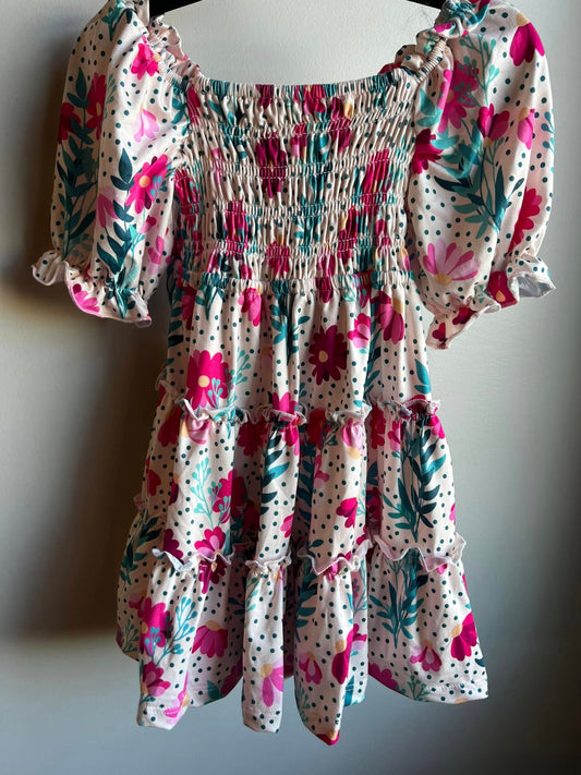 Smocked Floral Tiered Dress