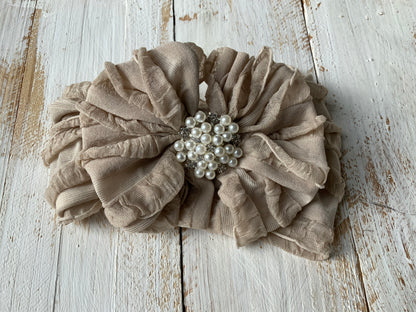 Pearl Ruffled Headband