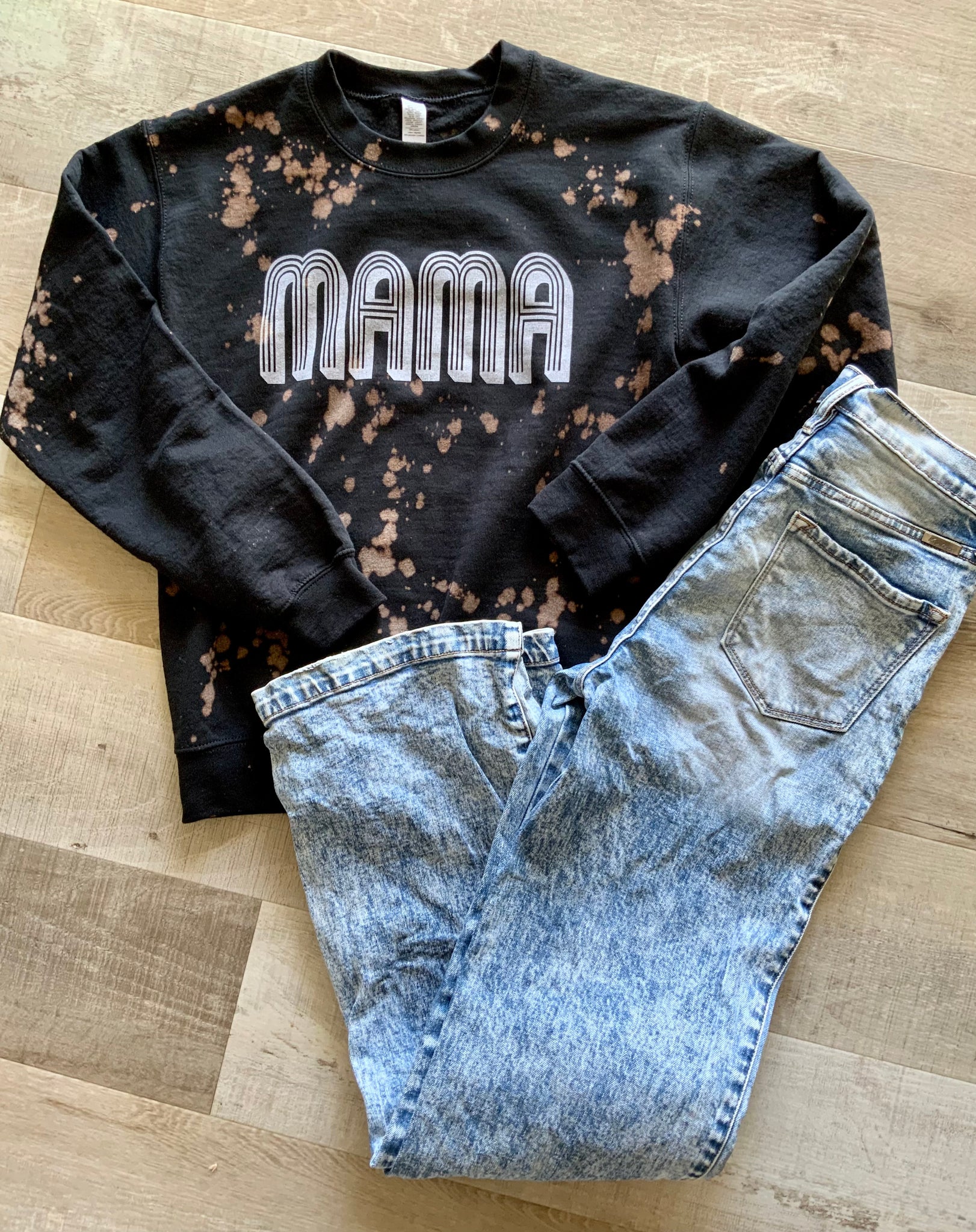 MAMA Bleached Black Sweatshirt
