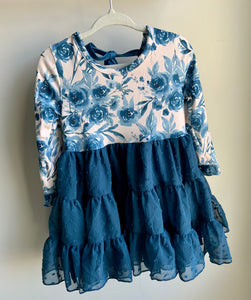 Blue Floral Tutu Dress