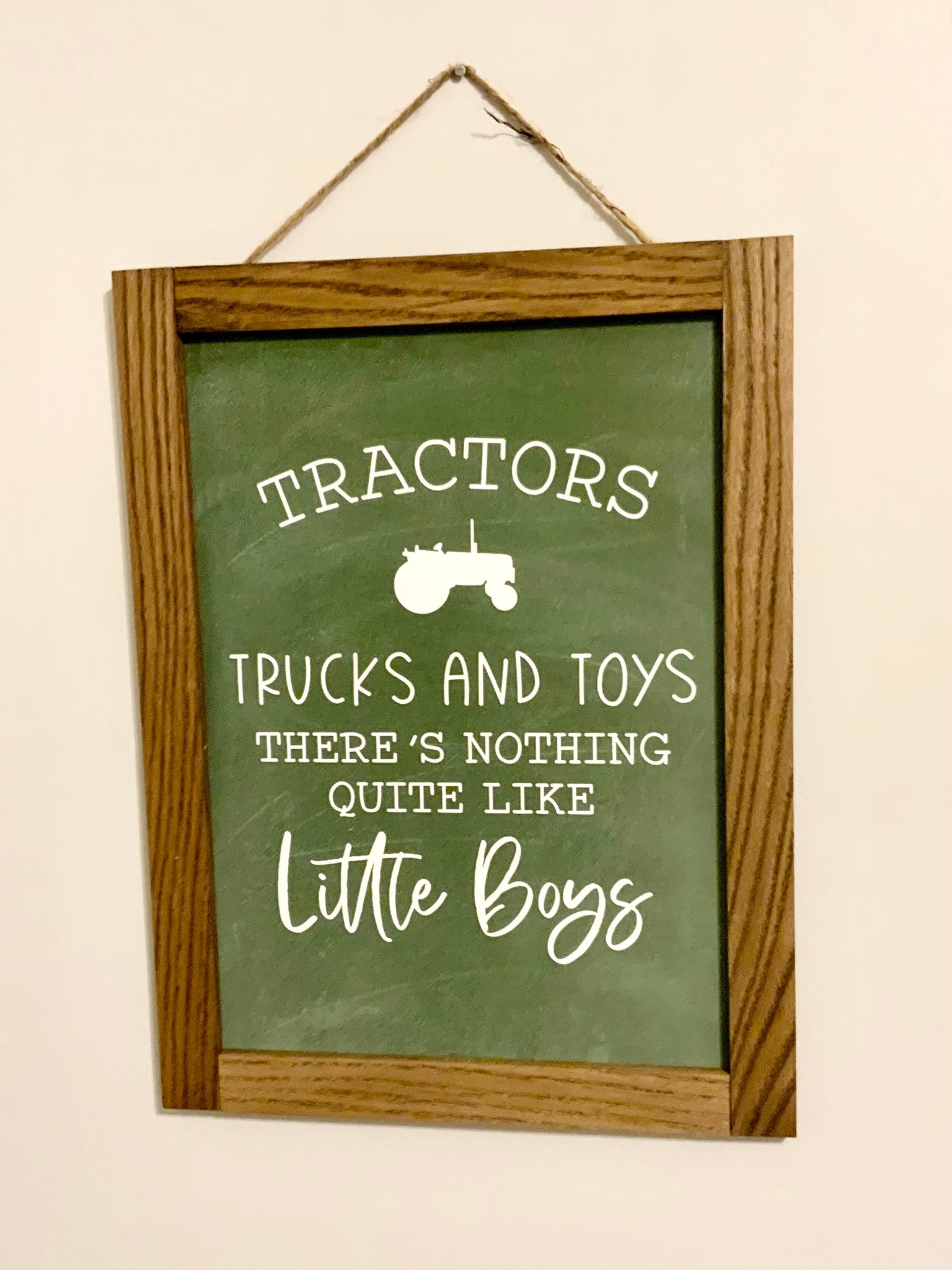 Tractors & Little Boys Wooden Canvas