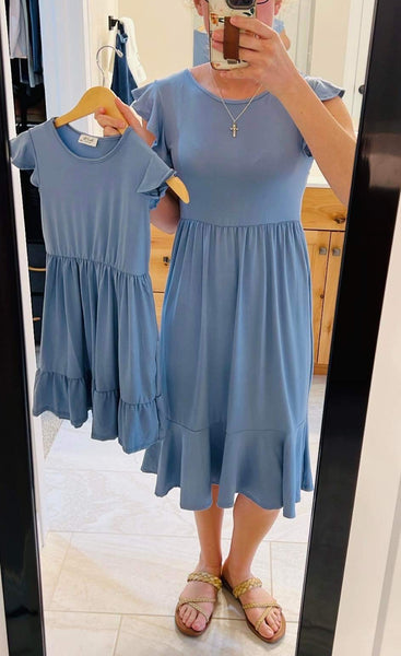 Lola Dress in Slate Blue