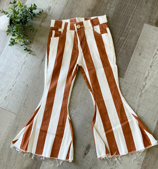 Rust Stripe Bell Denim Jeans