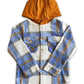 Orange & Blue Hooded Flannel